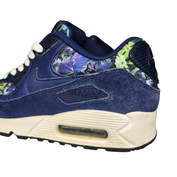 Nike Air Max Shoes Womens 6 Blue Green Tropical Floral Suede Chunky Low Tops - Picture 8 of 12